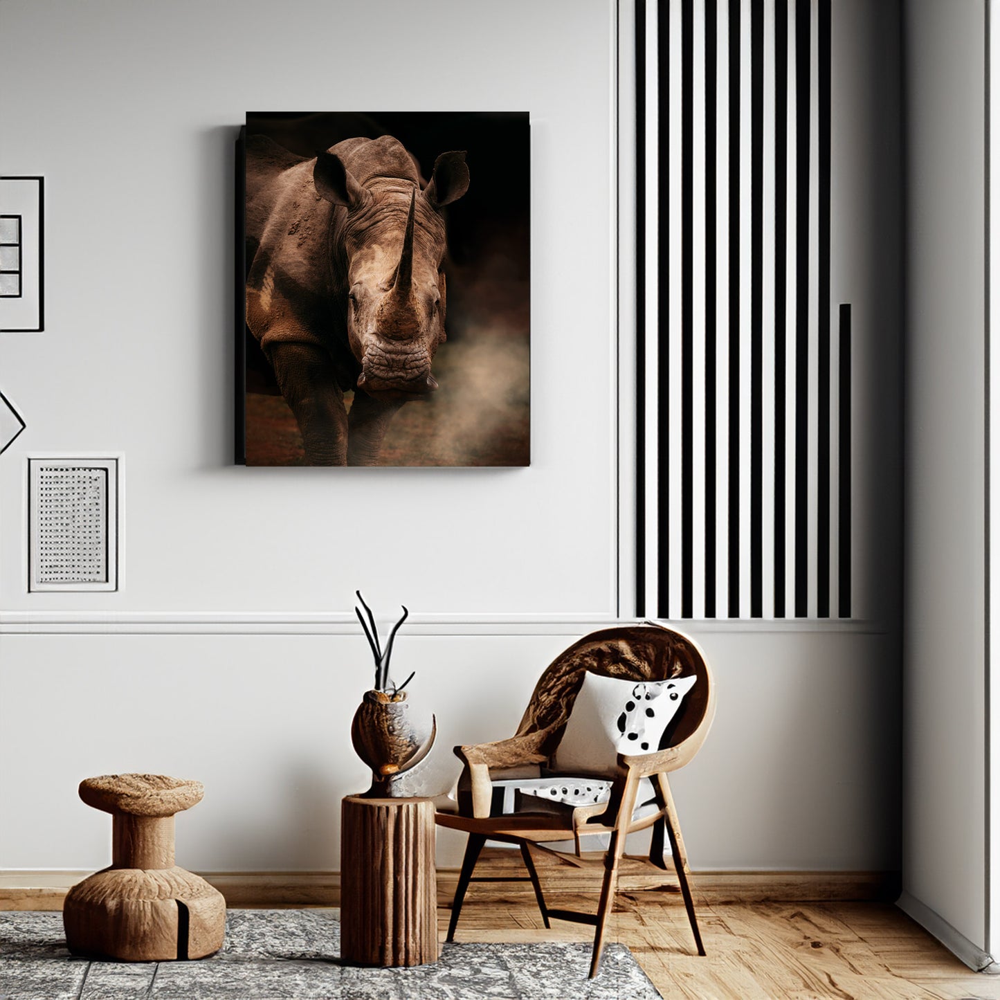 Facing the Rhino - African Wildlife Photography Print