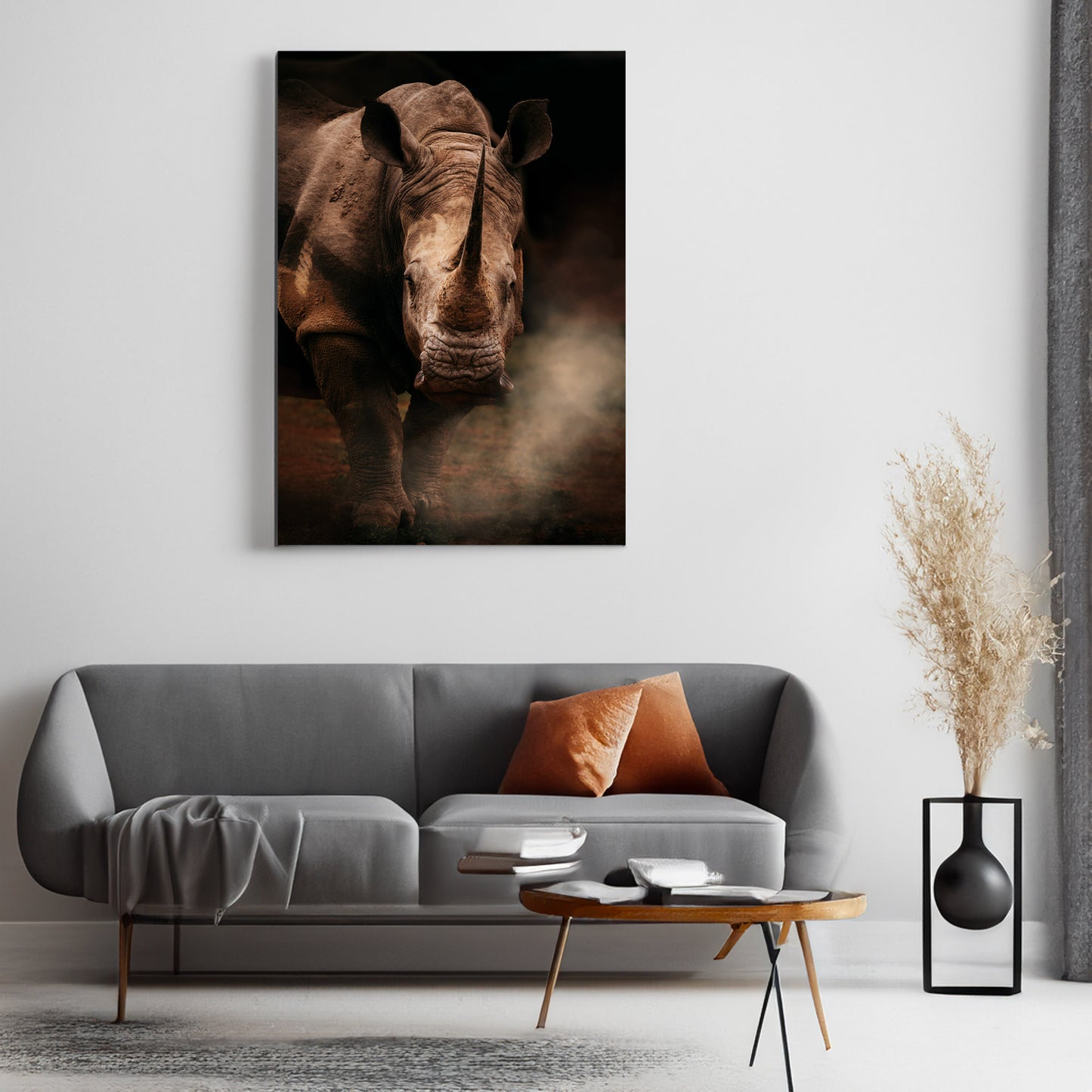 Facing the Rhino - African Wildlife Photography Print