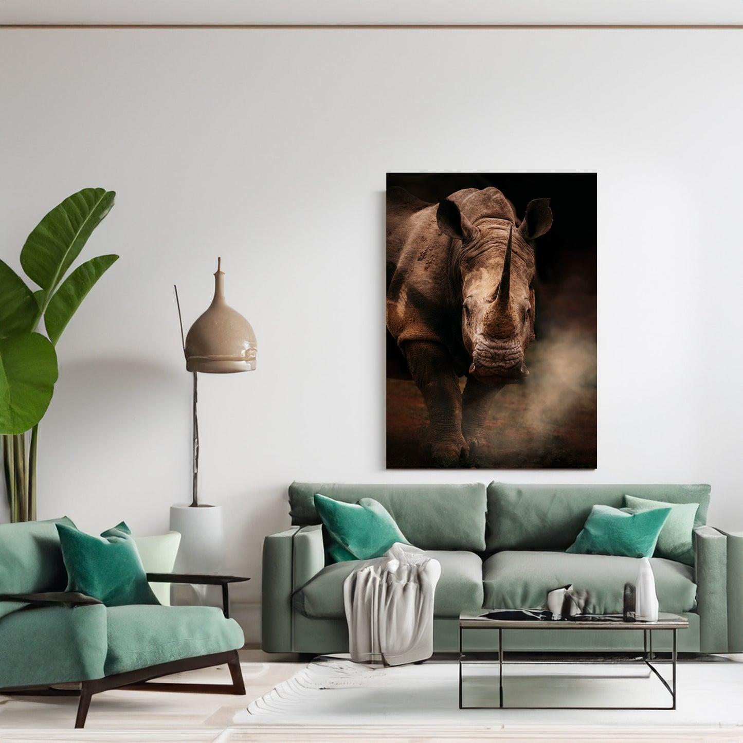 Facing the Rhino - African Wildlife Photography Print