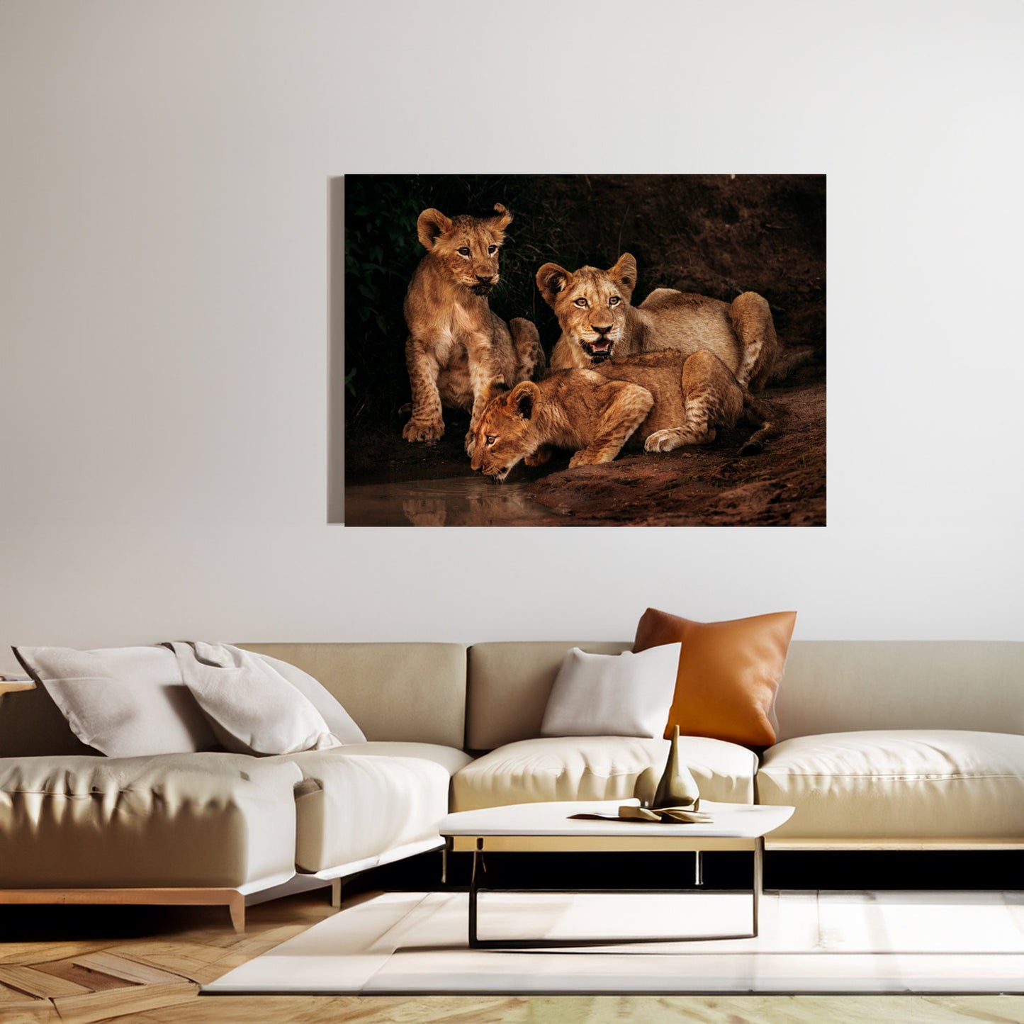 Lion Cubs at Dusk - African Wildlife Photography Print
