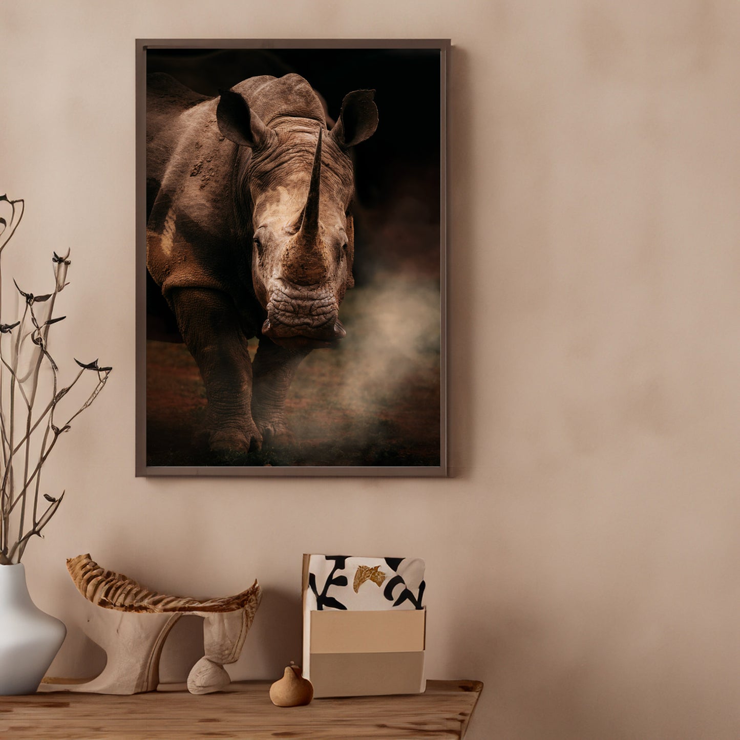 Facing the Rhino - African Wildlife Photography Print