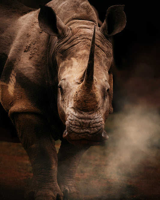 Facing the Rhino - African Wildlife Photography Print